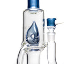Ben Wilson - Hollow Foot Inline Recycler w/ Triple Donut Perc - Dark Blue Satin w/ White - The Cave