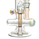 Ben Wilson - Hollow Foot Inline Recycler w/ Triple Donut Perc - Fume w/ White & Rainbow Linework - The Cave