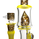 Ben Wilson - Hollow Foot Inline Recycler w/ Triple Donut Perc - Canary & Electrum Honeycomb - The Cave