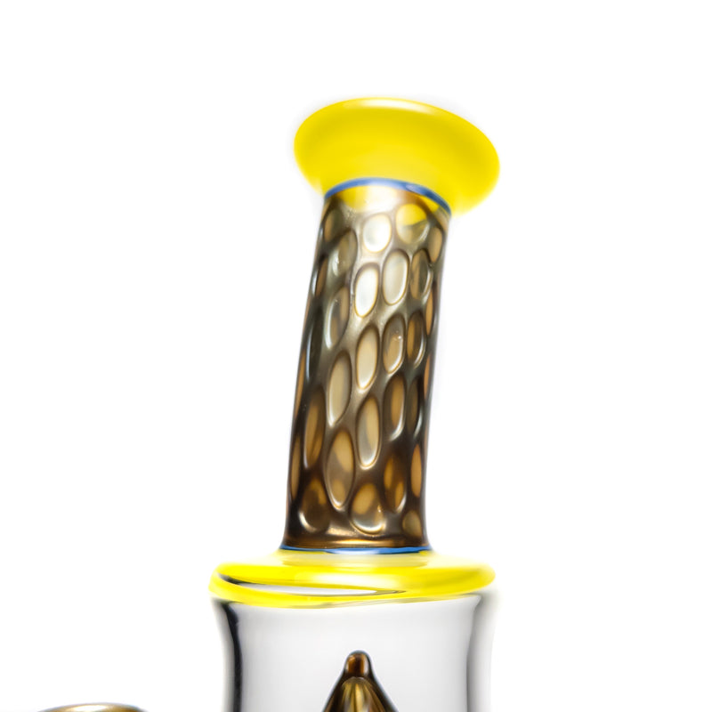 Ben Wilson - Hollow Foot Inline Recycler w/ Triple Donut Perc - Canary & Electrum Honeycomb - The Cave