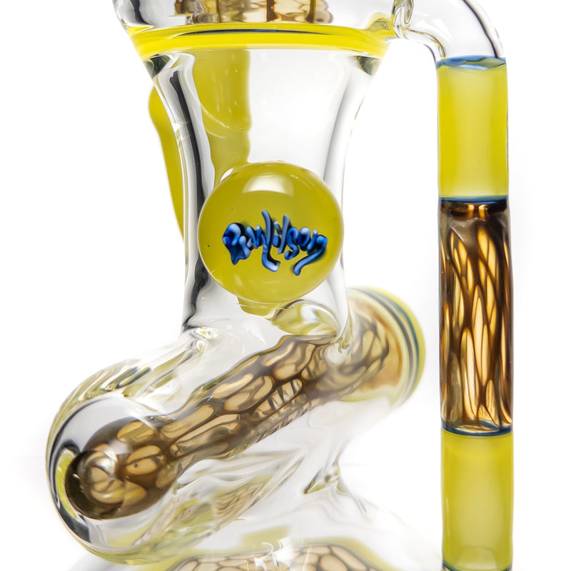 Ben Wilson - Hollow Foot Inline Recycler w/ Triple Donut Perc - Canary & Electrum Honeycomb - The Cave