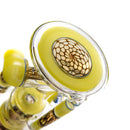 Ben Wilson - Hollow Foot Inline Recycler w/ Triple Donut Perc - Canary & Electrum Honeycomb - The Cave