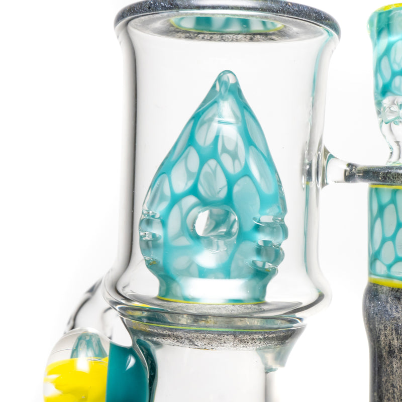 Ben Wilson - Hollow Foot Inline Recycler w/ Triple Donut Perc - Agua Honeycomb w/ S.W. & Green - The Cave