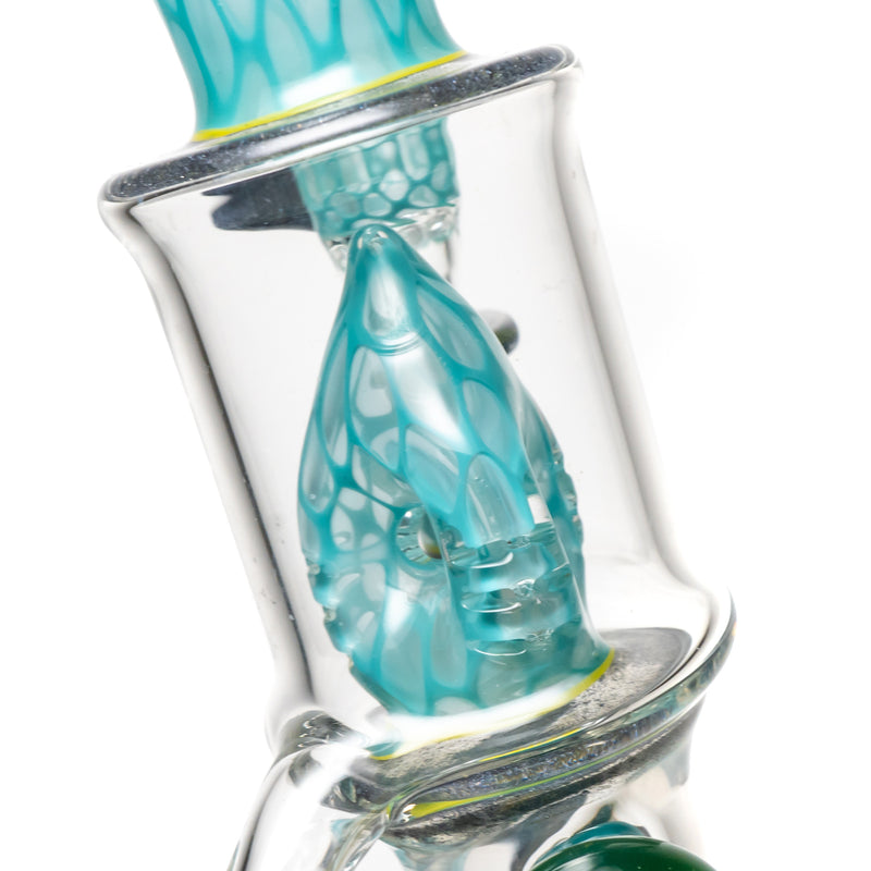 Ben Wilson - Hollow Foot Inline Recycler w/ Triple Donut Perc - Agua Honeycomb w/ S.W. & Green - The Cave