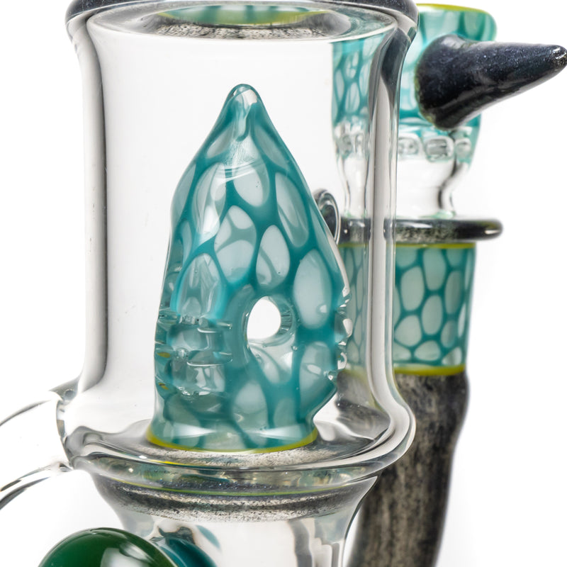 Ben Wilson - Hollow Foot Inline Recycler w/ Triple Donut Perc - Agua Honeycomb w/ S.W. & Green - The Cave