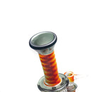 Ben Wilson - Hollow Foot Inline Recycler w/ Triple Donut Perc - Fire & White Dichro Linework - The Cave