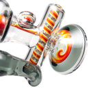 Ben Wilson - Hollow Foot Inline Recycler w/ Triple Donut Perc - Fire & White Dichro Linework - The Cave