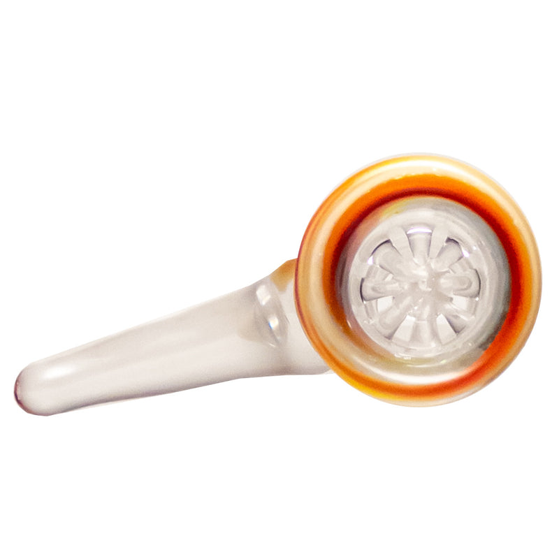 Ben Wilson - Hollow Foot Inline Recycler w/ Triple Donut Perc - Fire & White Dichro Linework - The Cave