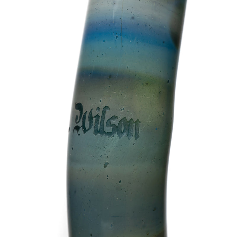 Ben Wilson - Triple Donut Bubbler - Fume w/ Striking Blue & White - The Cave