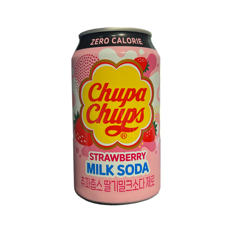 Chupa Chups - Strawberry Milk Soda - 350ml Can - The Cave