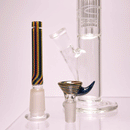 DC Glass - Mini Straight- Tree Arm Perc - Rasta - The Cave
