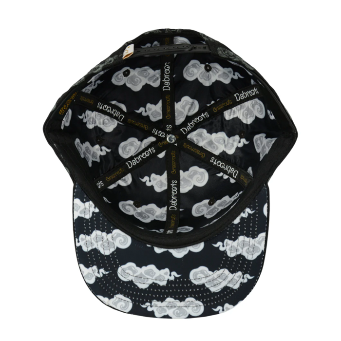 Grassroots - Dabroots Clouds Allover Black Snapback Hat - Large/XL - The Cave