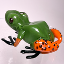 Daniels Glass Art - Poison Frog Dry Pipe - Green & Orange - The Cave