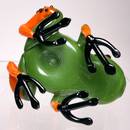 Daniels Glass Art - Poison Frog Dry Pipe - Green & Orange - The Cave