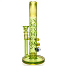 Davin Titland - Mini Straight Tube - 3 Seal Network w/ Dimples - Trans. Green & UV Citrine - The Cave