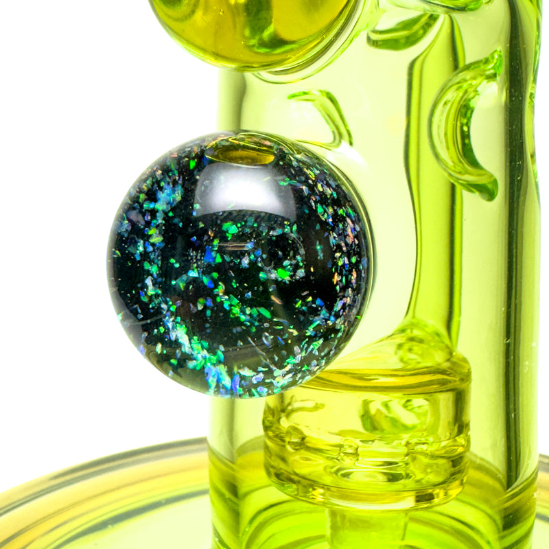 Davin Titland - Mini Straight Tube - 3 Seal Network w/ Dimples - Trans. Green & UV Citrine - The Cave