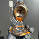 Ben Wilson - Triple Donut Bubbler - Electrum & Orange Crayon