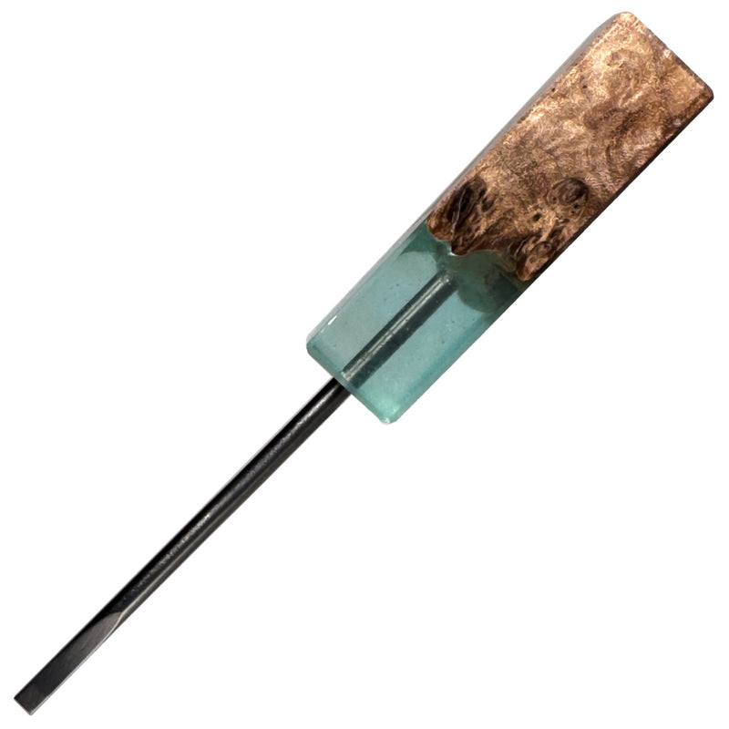 DunkinDabber - Flat Head Dabber - Pourcasso Resin + Burl - 4 5/8" - The Cave