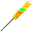 DunkinDabber - Flat Head Dabber - Green & Orange Pourcasso UV - 4 3/4" - The Cave