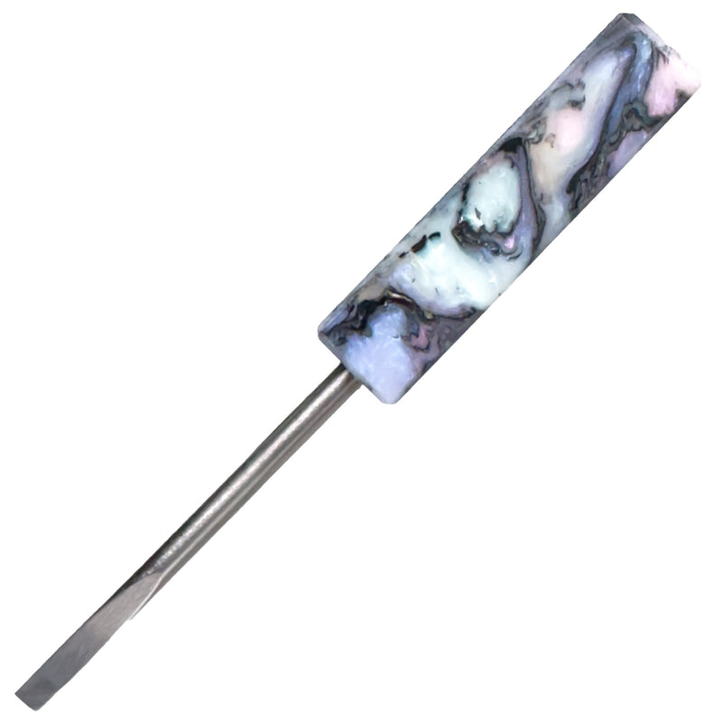 DunkinDabber - Mini Flat Head Dabber - Pourcasso Black Pearl - 3 1/2" - The Cave