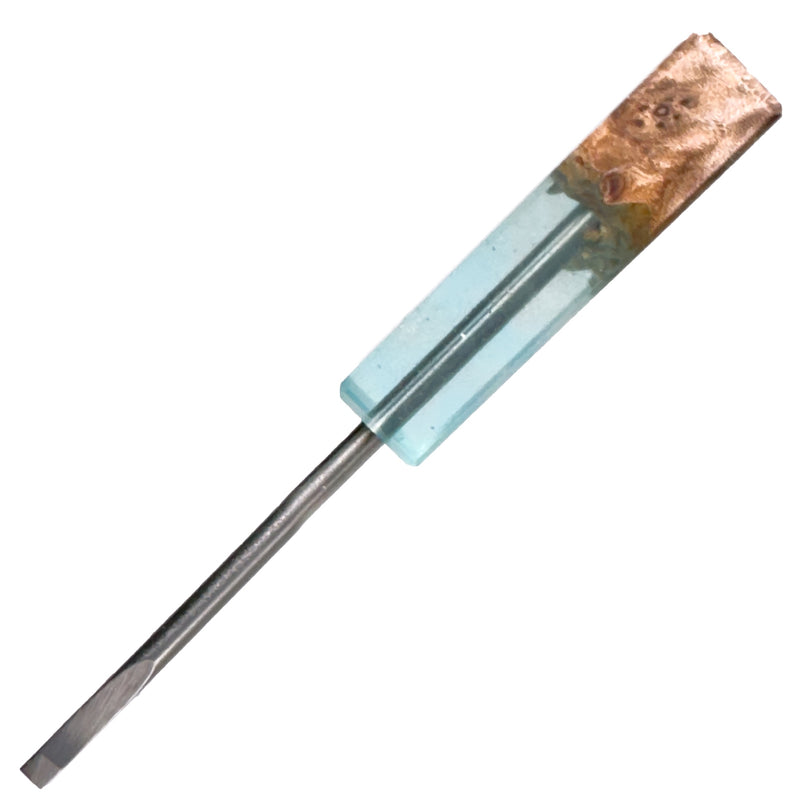 DunkinDabber - Mini Flat Head Dabber - Pourcasso Resin + Burl - 3 7/8"