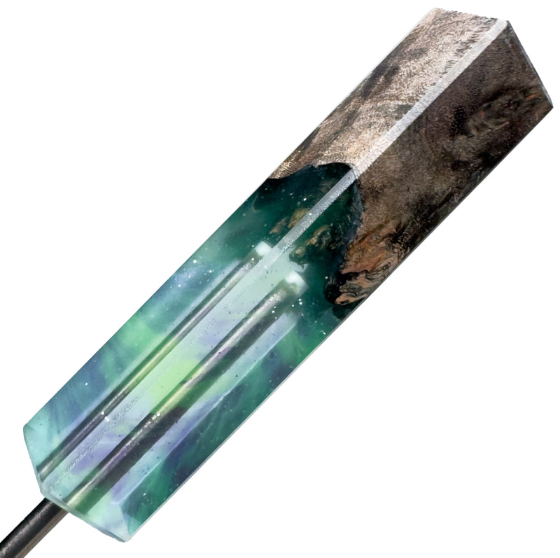 DunkinDabber - Flat Head Dabber - Pourcasso Resin + Burl - 5 5/8" - The Cave