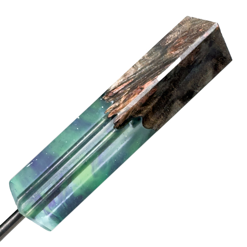 DunkinDabber - Flat Head Dabber - Pourcasso Resin + Burl - 5 5/8" - The Cave