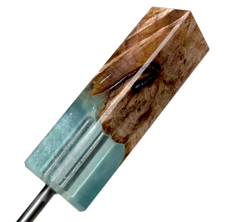 DunkinDabber - Flat Head Dabber - Pourcasso Resin + Burl - 4 5/8" - The Cave