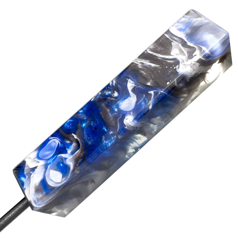 DunkinDabber - Flat Head Dabber - Blue & Grey Pourcasso Resin - 4 5/8" - The Cave