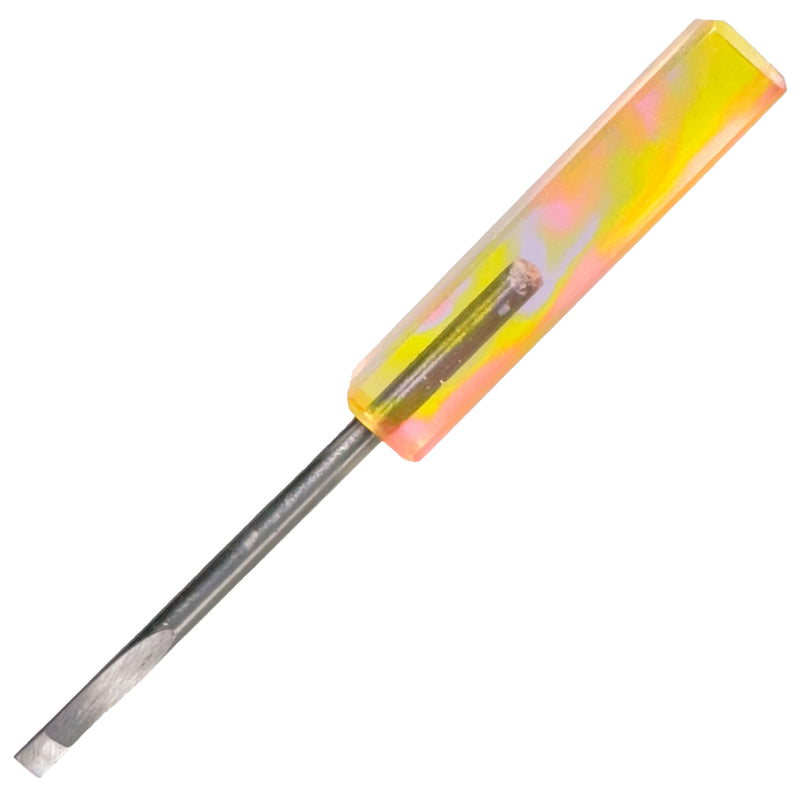 DunkinDabber - Mini Flat Head Dabber - Transparent Orange Pourcasso UV - 3 1/2" - The Cave