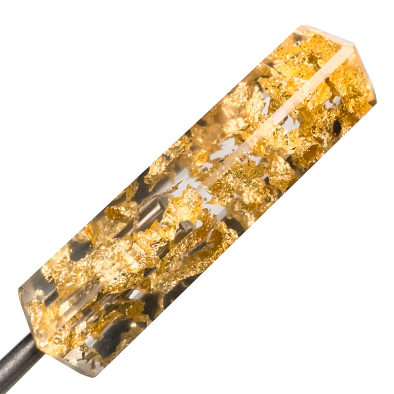 DunkinDabber - Mini Flat Head Dabber - Pourcasso Gold Leaf - 3 3/4"