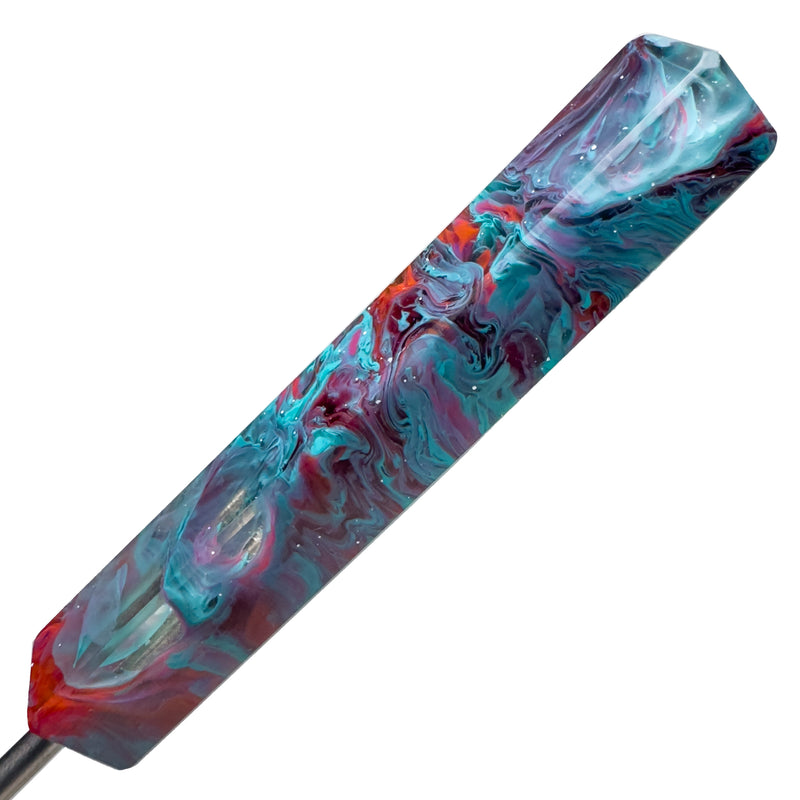 DunkinDabber - Flat Head Dabber - Blue & Red Kaotics Artworks Resin - 5 5/8" - The Cave