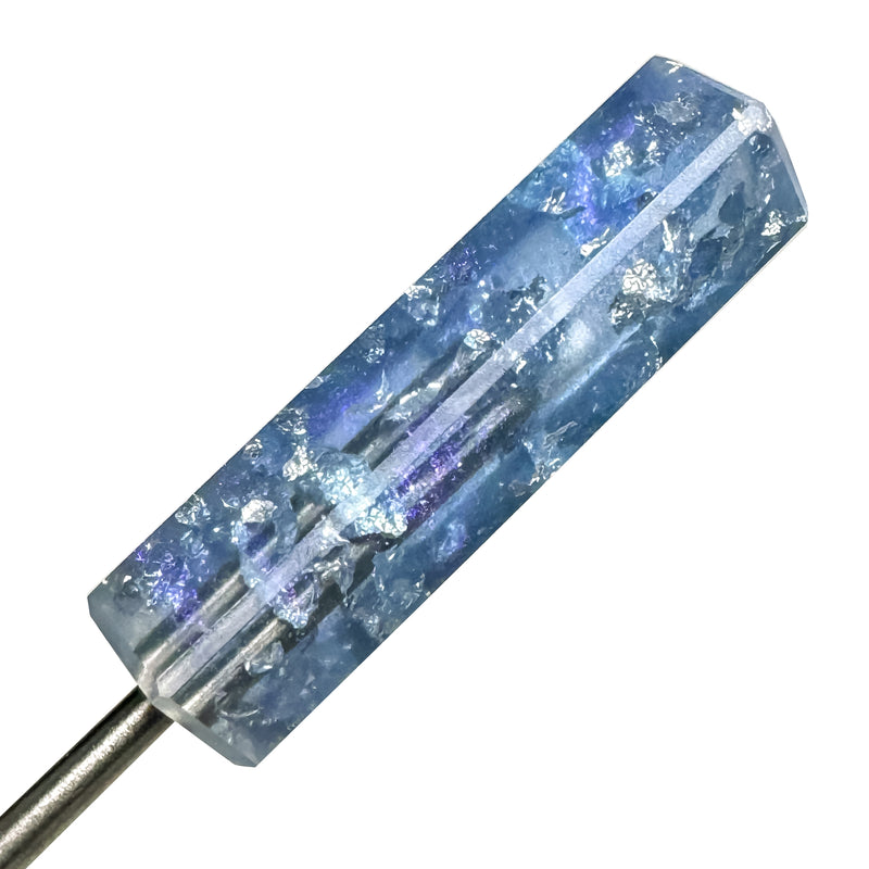 DunkinDabber - Mini Flat Head Dabber - Pourcasso Silver Leaf - 4" - The Cave