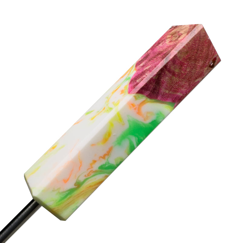 DunkinDabber - Flat Head Dabber - Green & White Pourcasso UV + Pink Burl - 5 3/8" - The Cave