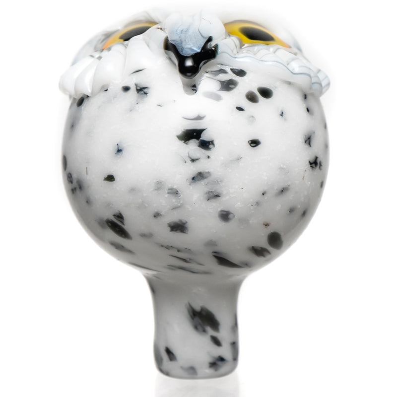 Four Winds Flameworks - Owl Bubble Cap - Black & White Frit - The Cave