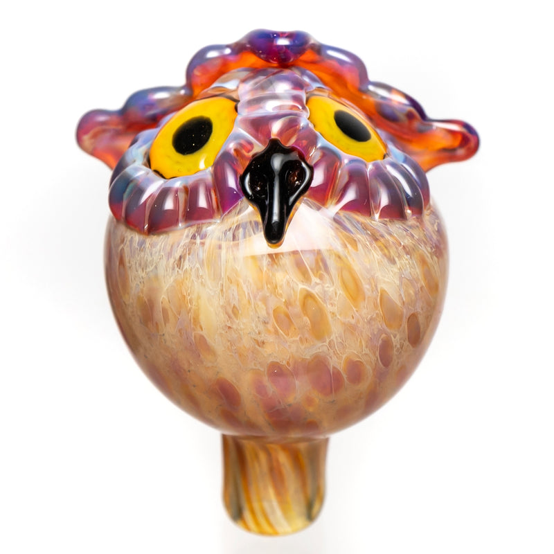 Four Winds Flameworks - Owl Bubble Cap - Amber Purple - The Cave
