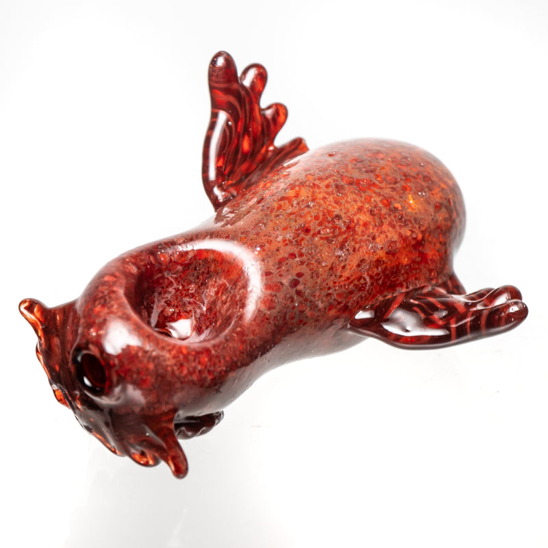 Four Winds Flameworks - Hooter Hand Pipe - Rust Frit - The Cave