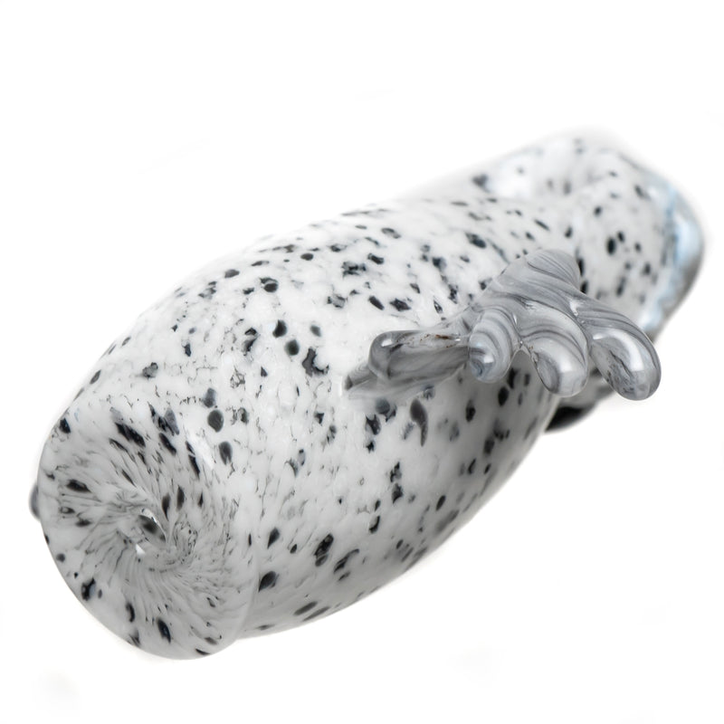 Four Winds Flameworks - Hooter Hand Pipe - White & Black Frit