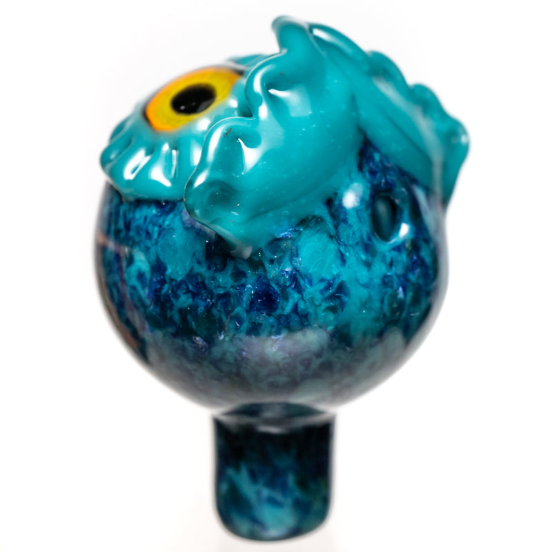 Four Winds Flameworks - Owl Bubble Cap - Blue Frit - The Cave