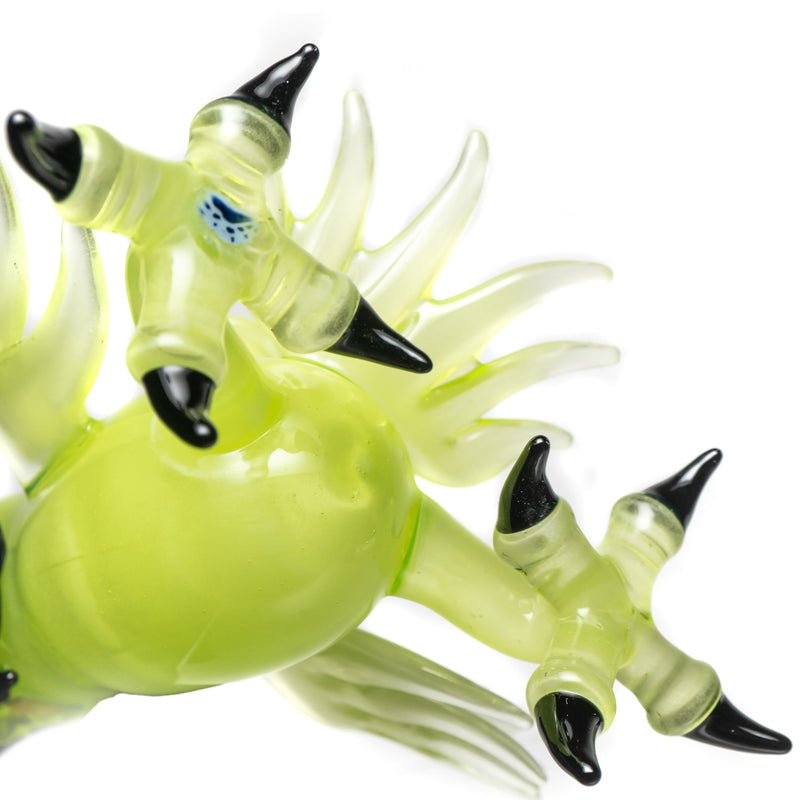 Four Winds Flameworks - Monochrome Owl Rig - UV Lime White Satin - The Cave