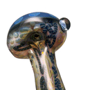 Greenlite - Heavy Spoon - Flat Mouth - Fume w/ Twist Cane & Blue Honeycomb