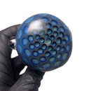 Greenlite - Heavy Spoon - Flat Mouth - Fume w/ Twist Cane & Blue Honeycomb
