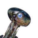 Greenlite - Heavy Spoon - Flat Mouth - Fume w/ Twist Cane & Blue Honeycomb