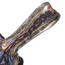 Greenlite - Heavy Spoon - Flat Mouth - Fume w/ Twist Cane & Green Honeycomb