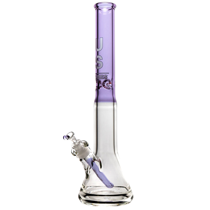 US Tubes - 20" Beaker 60x9 - White & Purple Vertical Label w/ Purple Neck