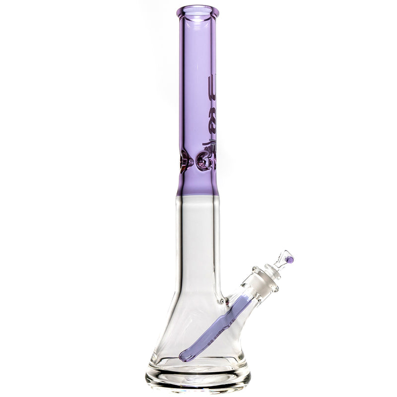 US Tubes - 20" Beaker 60x9 - White & Purple Vertical Label w/ Purple Neck