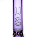 US Tubes - 20" Beaker 60x9 - White & Purple Vertical Label w/ Purple Neck