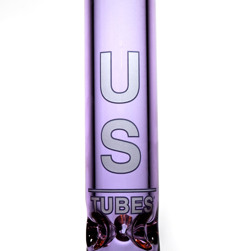 US Tubes - 20" Beaker 60x9 - White & Purple Vertical Label w/ Purple Neck