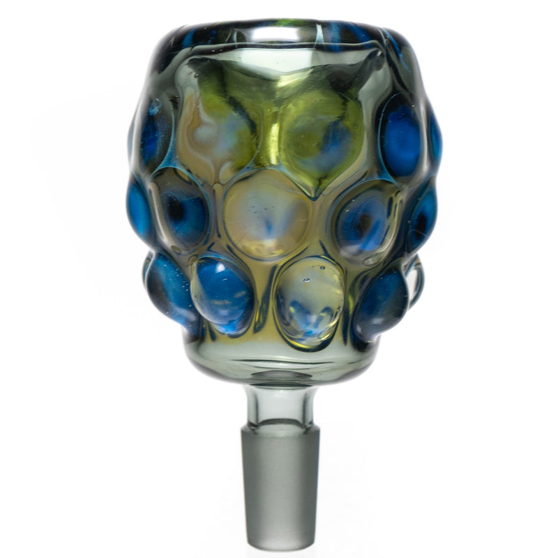 Goo Roo Designs - 23" Hammer Bubbler - Blue Fume & Green w/ Smoke - The Cave