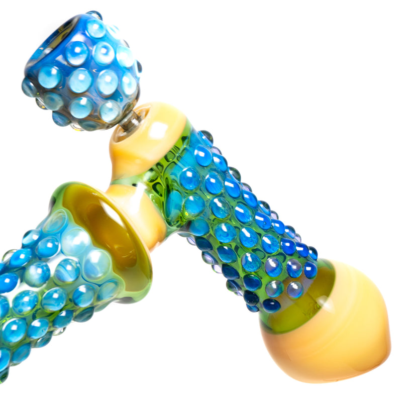 Goo Roo Designs - 24" Hammer Bubbler - Green Blue & Milky Orange - The Cave